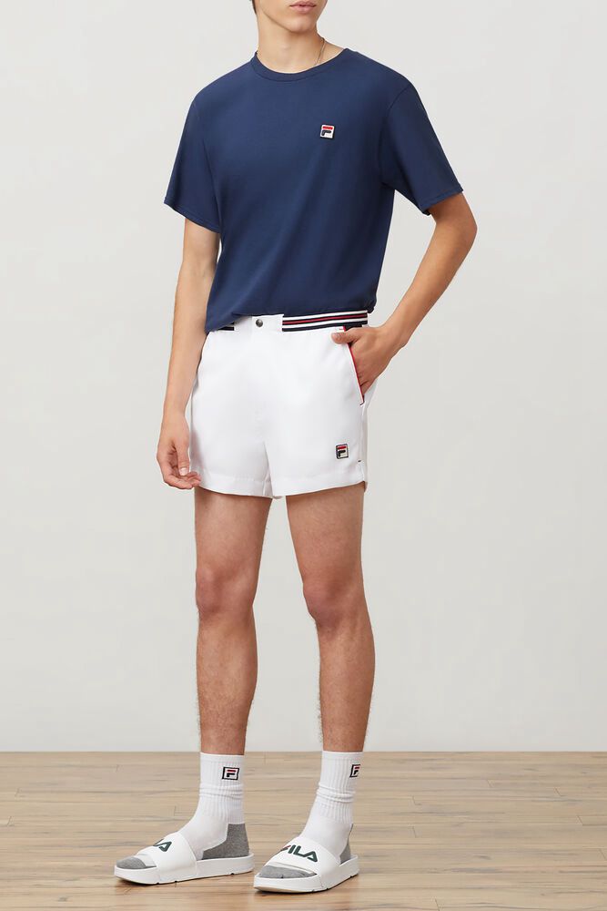 Fila Shorts High Tide 4 Mens White - India NFW-584160